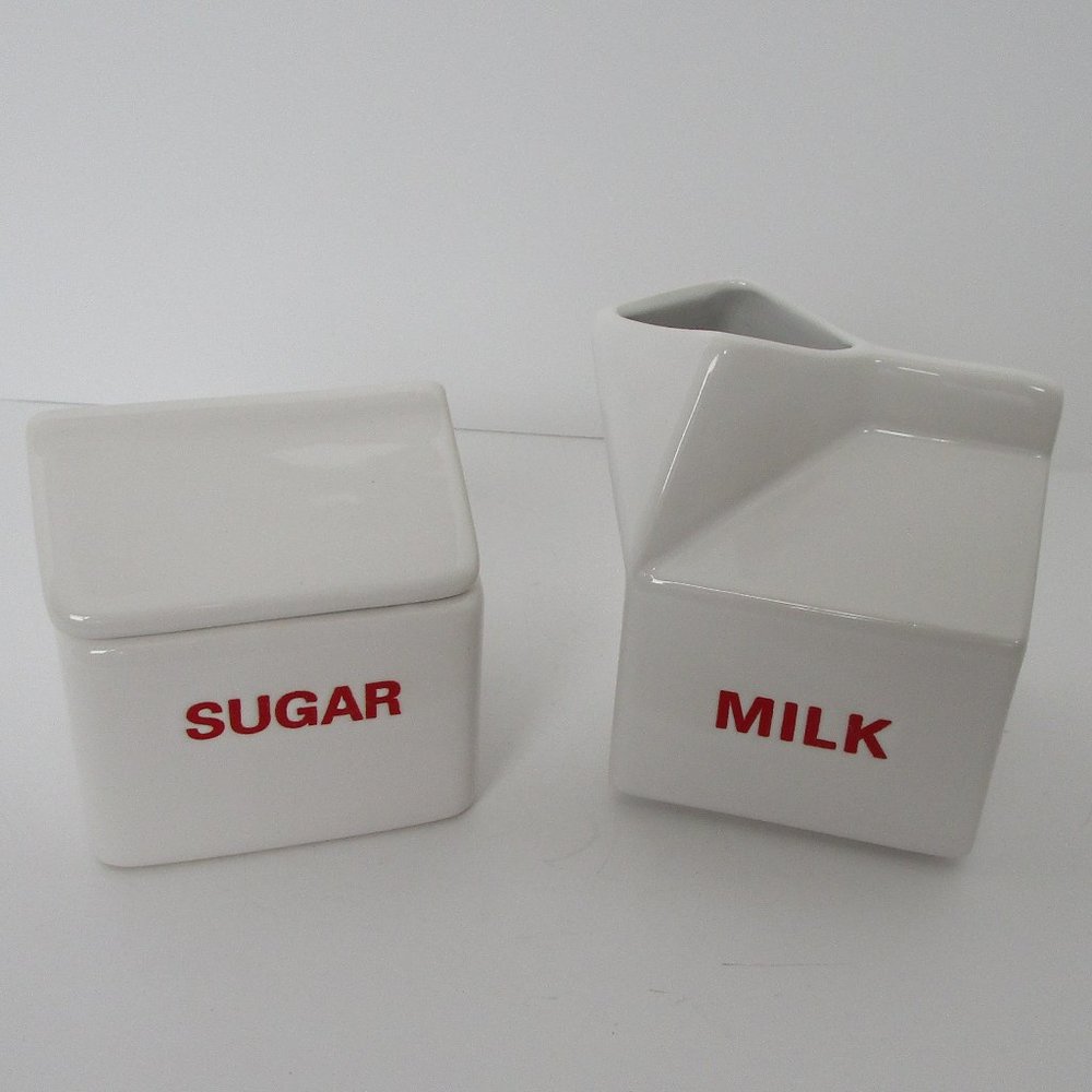 hand painted ceramic sugar & cream set